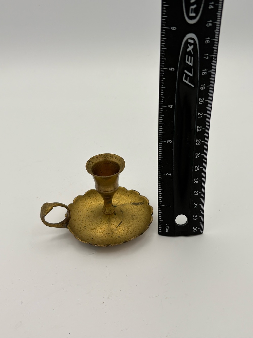 MCM Gold Scalloped Chamberstick Candle Holder